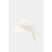 Külah Çocuk Safari Bağlamalı Eşarp Siperli Bandana Plaj Şapkası 8-15 Yaş-Yıldız Desenli