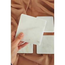 IOA Design Mia 4'lü Set Kare Gerçek İnce Mermer Bardak Altlığı