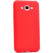 Dlrcase Samsung Galaxy J2 Kılıf Premier Silikon+Nano Glass Kırmızı