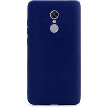 Dlrcase Xiaomi Redmi 5 Kılıf Premier Silikon Arka Kapak+Nano Glass Lacivert