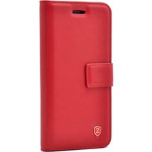 Dlrcase Samsung Galaxy A50 Kılıf Delüx Cüzdan Kartvizitli+Nano Glass Kırmızı