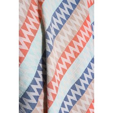 Stelo de Maro Dart  Pamuk Peştamal Mercan - Lacivert 100 x 180 cm