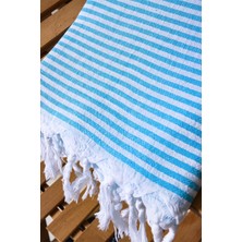 Stelo de Maro Stripy Pamuk Peştamal Turkuaz 100 x 180 cm