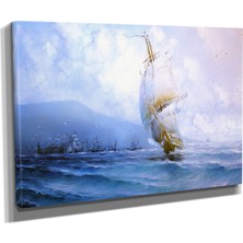 DEKORATIF10 Kayık Yağlı Boya Canvas Tablo