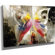 DEKORATIF28 Abstract Kelebek Insan Canvas Tablo