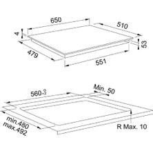 KBS Mobilya Mdf Lam 65CM Ankastre Ocak Altı Tezgah 52X65CM Ocaklara Uyumlu