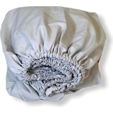 Bebek Özel Pamuklu Bebek ve Çocuk Lastikli Çarşaf  Düz Gri 90X180