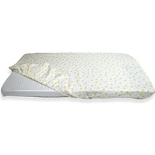 Bebek Özel  % 100 Pamuklu Bebek ve Çocuk Lastikli Çarşaf Beyaz Zemin Sarı Yıldızlı 80X180