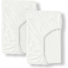 Bebek Özel  Pamuklu Bebek ve Çocuk Lastikli Çarşaf Beyaz 100X200 (2 Adet)