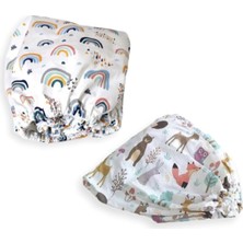 Bebek Özel   Pamuklu Bebek ve Çocuk Lastikli Çarşaf Gökkuşağı ve Doğa 60X160 (2 Adet)