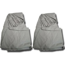 Bebek Özel   Pamuklu Bebek ve Çocuk Lastikli Çarşaf Gri 100X160 (2 Adet)
