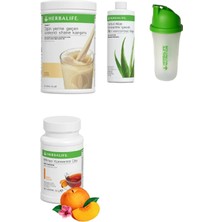 Herbalife Fındık shake 550 gr + Aloe Suyu 473 ml + 50 gr Şeftali Aromalı çay ve Yeşil Shaker