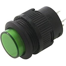 Motorobit AF180B 16MM Plastik Ledli Yaylı Buton Yeşil