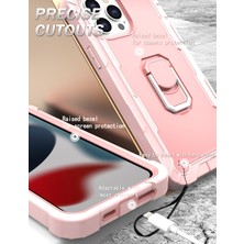 Eabhulie iPhone 13 Pro  Koruma Shockproof Bumper Yerleşik Standlılı Kılıf Kapaklı Rose Gold (Yurt Dışından)