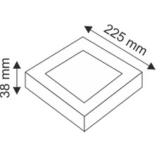 Helios Sıva Üstü Kare Panel Hs 1040 36-2000 18W 6500K - Beyaz