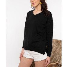 AQE FASHION Kadın Siyah Kazak