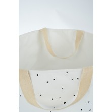 Little Gusto Beyaz Organik Pamuk Saplı Oyuncak Sepeti Ev Düzeni için Kullanışlı ve Dekoratif