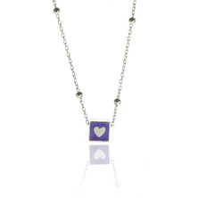 Söğütlü Silver Gümüş Mineli Sihirli Kare ve Top Top Zincirli Kolye