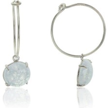 Söğütlü Silver Kristalize Taşlı Küpe