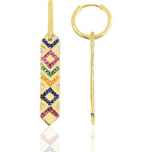 Söğütlü Silver Gümüş Gold Kilim Modeli Küpe