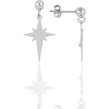 Söğütlü Silver Gümüş  Kutup Yıldız Modeli Küpe
