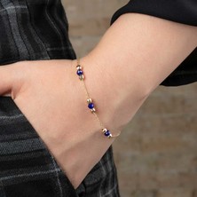 Dorika Bileklik Tek Sıra Taşlı 1.50 Gram 14 Ayar Altın