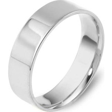 14 Ayar Altın Alyans Köşeli Geniş Beyaz 6.10 Gram