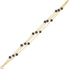 3 Zincirli Nazar Boncuklu Altın Bileklik 3.85 Gram 14 Ayar