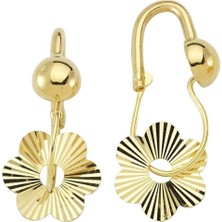 Altın Çiçekli Küpe 2.40 Gram 14 Ayar