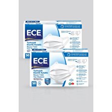 Ece Yumuşak Elastik Kulaklıklı Tıbbi Yüz Maskesi Beyaz 100 Lü