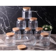 Gönül Porselen Bambu Kapaklı 0,5 Lt Cam Kavanoz 9'lu Set G2734
