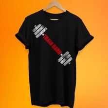 Remonz Train Hard Baskılı %100 Pamuk Oversize T-Shirt Büyük Beden Tişört