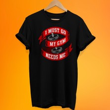 Remonz My Gym Needs Me Baskılı %100 Pamuk Oversize T-Shirt Büyük Beden Tişört
