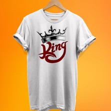 Remonz King Baskılı %100 Pamuk Oversize T-Shirt Büyük Beden Tişört