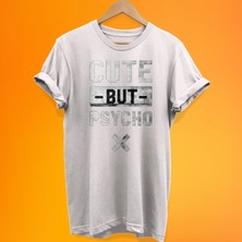 Remonz Tatlı Ama Psikopat Baskılı Oversize %100 Pamuk Oversize T-Shirt Büyük Beden Tişört