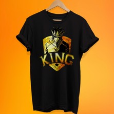 Remonz King Baskılı %100 Pamuk Oversize T-Shirt Büyük Beden Tişört