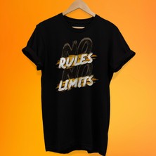 Remonz Kural Yok Limit Yok Baskılı %100 Pamuk Oversize T-Shirt Büyük Beden Tişört