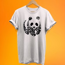 Remonz Panda Baskılı %100 Pamuk Oversize T-Shirt Büyük Beden Tişört