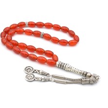 Murty99 Hakiki Arpa Kesim Kırmızı Akik Taşı Tesbih