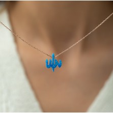 925 Gümüş Allah Opal 925 Ayar Gümüş Kolye