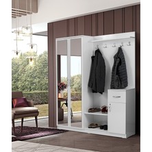 Moderniya Mobilya Flora Iki Kapılı Beyaz Portmanto Ayakkabılık