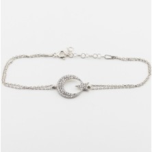 925 Gümüş Ay Yıldız 925 Ayar Gümüş Bileklik