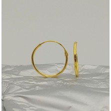 925 Gümüş Ince Halka Gold 925 Ayar Gümüş Küpe