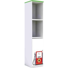 Woody Life 1 Kapaklı 2 Raflı Çocuk Odası Anaokulu Kreş Dolap Şehir Temalı