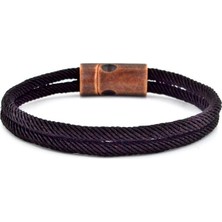 Solfera Kahverengi Iki Sıralı Manyetik Klips Erkek  Bileklik