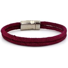 Solfera Koyu Mor Iki Sıralı Metal Mıknatıslı Erkek  Bileklik