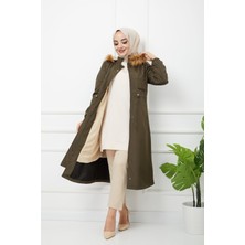Vibeys Collection Taba Içi Kürkü ve Su Geçirmez Bayan Kışlık Mont&kaban