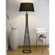 Riolight  Retro Lambader Siyah Kumaş Başlık Köşe Lambası