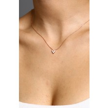 Hestia Silver Pudra Mineli Çift Taraflı Gümüş Kolye