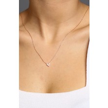 Hestia Silver Pudra Mineli Çift Taraflı Gümüş Kolye